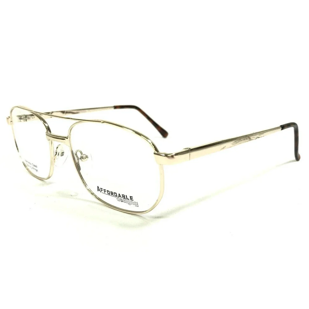 Affordable Designs Eyeglasses Frames ROBERT GOLD Round Full Rim 54-16-140